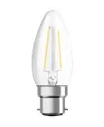 Ledvance Classic Performance LED Glühbirne B22d Kerze Fadenlampe Klar 2.5W 250lm - 827 Extra Warmweiß | Ersatz für 25W