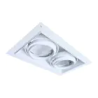 Einbau Spot rahmenlos Pro 2x AR111 schwenkbar Weiß | Ausschnitt 314x164mm - G53 Sockel