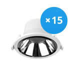 Mehrfachpackung 15x LED Deckenstrahler 20W 2300lm 60D - 830  | 220mm - Ausschnitt 200mm - Alu Reflektor - UGR <19