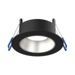 Spot LED Ares Profond ring Noir - avec Inner Cercle  Argent | Diamètre 68mm - incl. GU10 Fitting