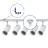Ensemble complet Rail Monophasé Rail L 1 x 1 Mètre Blanc | incl. 5x Spot + GU10 2700K 3W Dimmable + 1 x 1 Mètre Embout, Connecteur d’Alimentation et L -Connecteur