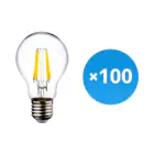 Lot 100x Budgetlight Lucent LED E27 Poire Filament Claire 4.5W 470lm - 840 Blanc Froid | Équivalent 40W